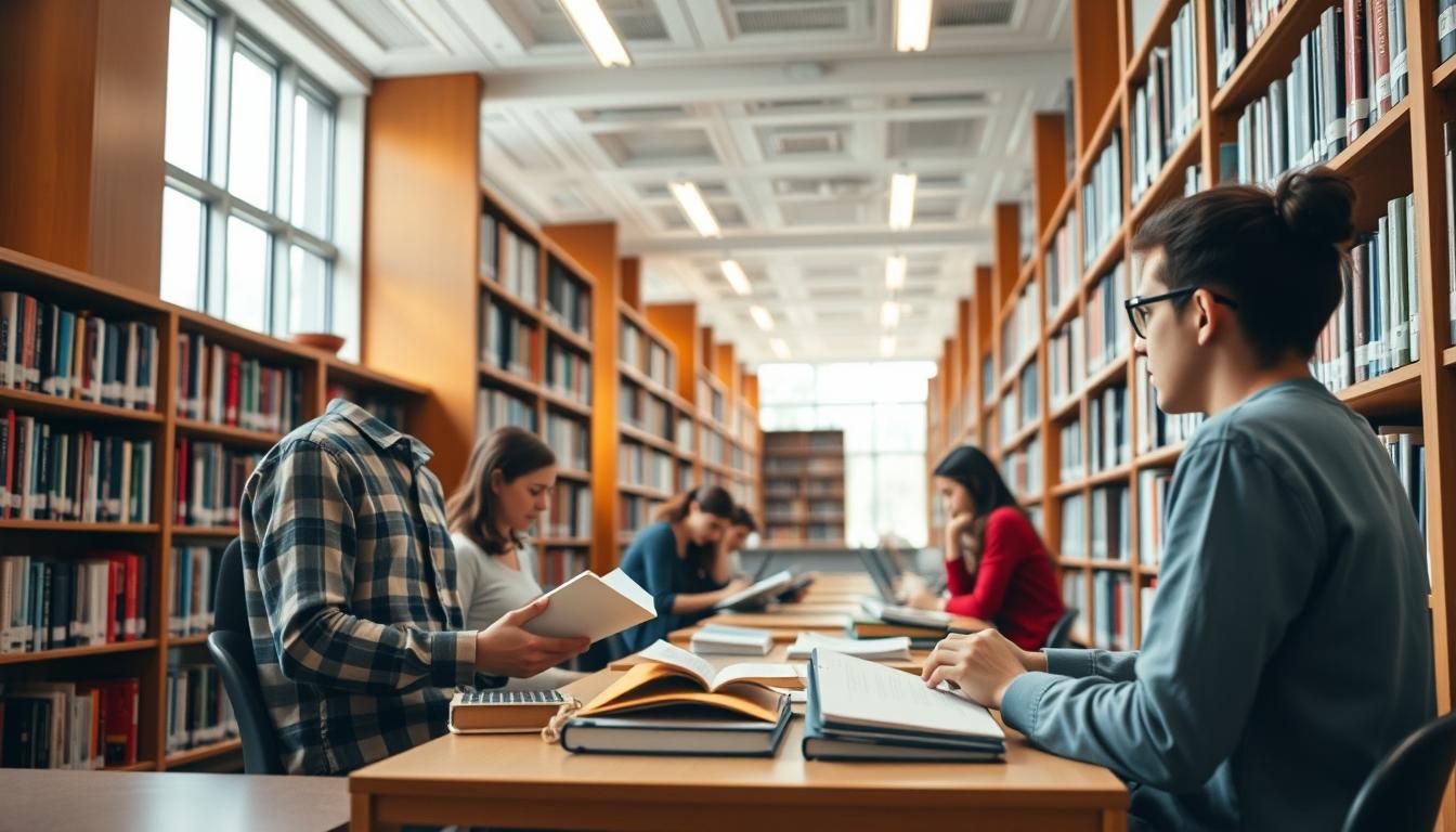 Students collaborating in study space